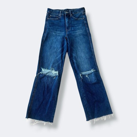 Judy Blue Denim - Judy Blue 5/27 High Waist Tummy Control JB88869 Straight Jeans Dark Crop Stretch